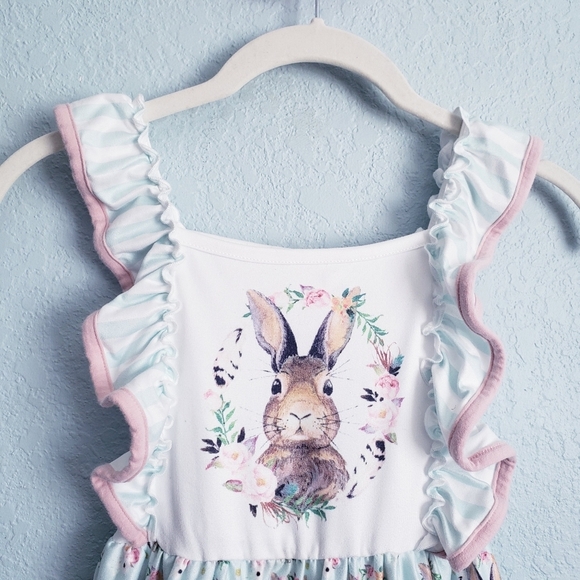 Peter Rabbit‎ Floral Chic Ruffle Mint Easter Dress - Picture 5 of 7